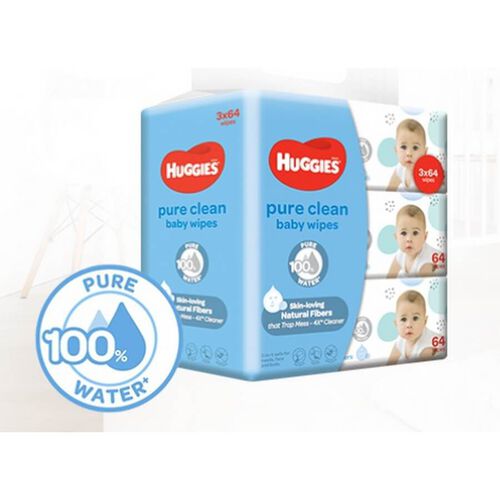 Huggies Baby Wipes Pure Clean 3 Pack 64s Babies R Us Singapore Official Website