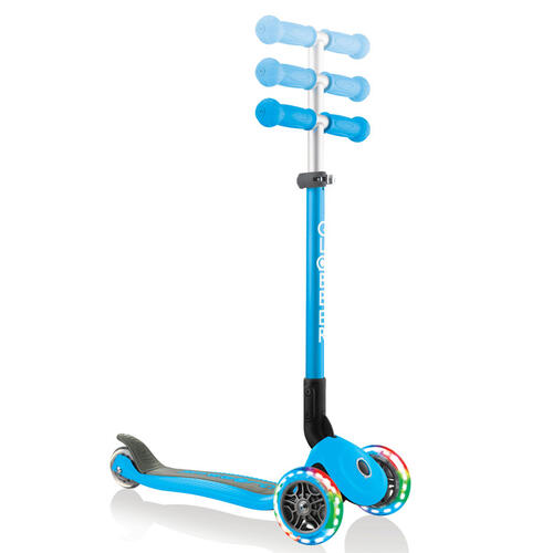 Globber Primo Foldable Lights Sky Blue Scooter
