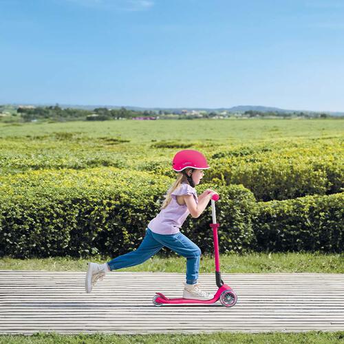 Globber Primo Foldable Lights Sky Neon Pink Scooter