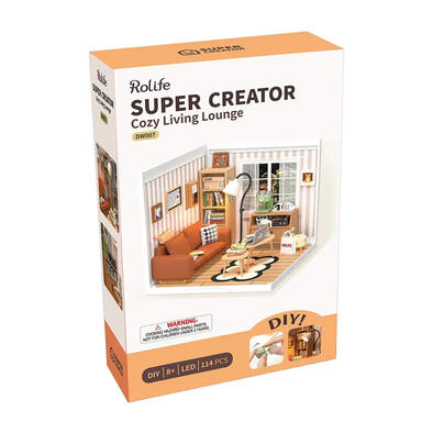 Robotime Rolife Cozy Living Lounge DIY Plastic Miniature House