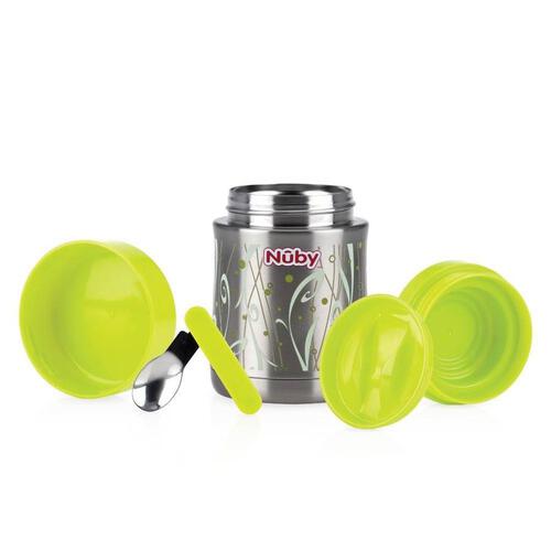 Nuby Stainless Steel Food Jar 280ml Geo Red