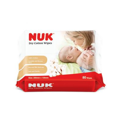 Nuk Dry Cotton Wipes (80 Wipes x 3 Packs)