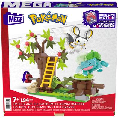 Mega Bloks Pokemon Adventure Builder Emolga & Bulbasaur's Charming Woods With Motion