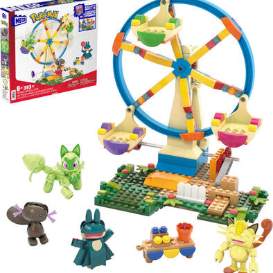 MEGA Pokémon Ferris Wheel Fun Building Toy Kit, with 4 Action Figures (393 Pieces)
