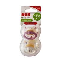 Nuk Happy Kids Latex Soother (2/Box) 18-36M