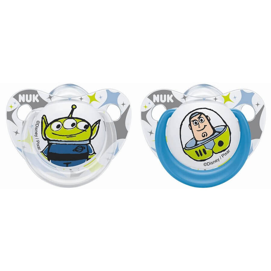 NUK Newborn Baby Girl Boy Soother Dummy 2 Pack TOY STORY Silicone Age 0-6 Months 