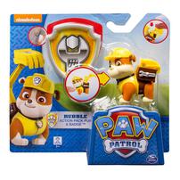 Paw Patrol Action Pup With Badge - Rubble - Assorted