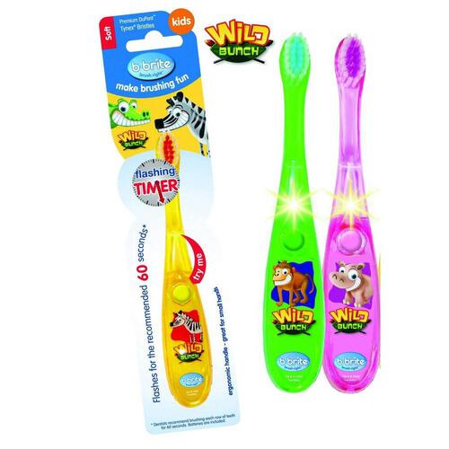 B Brite Brush Right Wave Flashing Toothbrush Wild Bunch